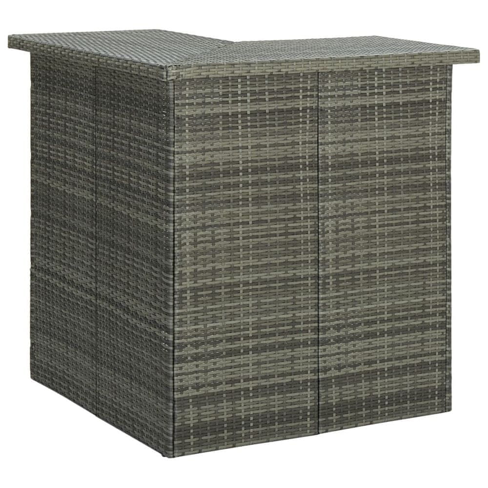 Petromila vidaXL Rohový barový stolík sivý 100x50x105 cm polyratanový